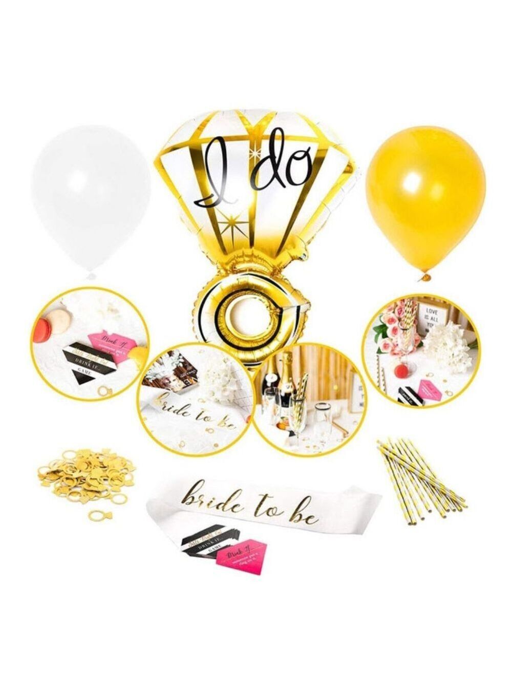 Gold Bridal shower Bachelorette party decorations - Picture 7 of 7